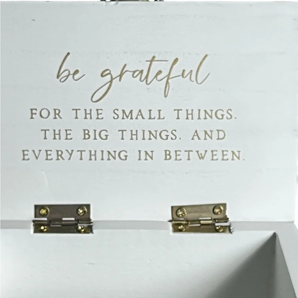 Faith and Gratitude Keepsake Box Store your cherished memories in style